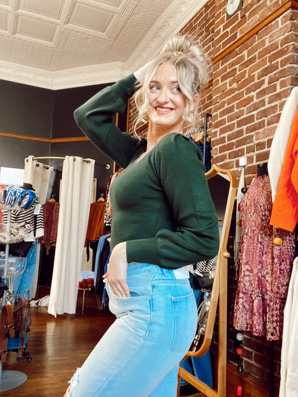 The Gemstone Green Ribbed Top