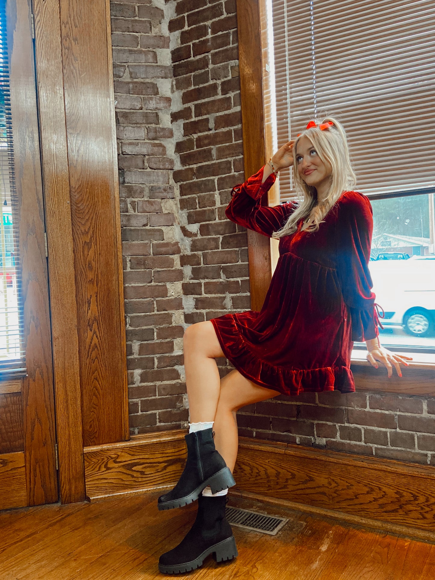 Candy Cane Velvet Dress
