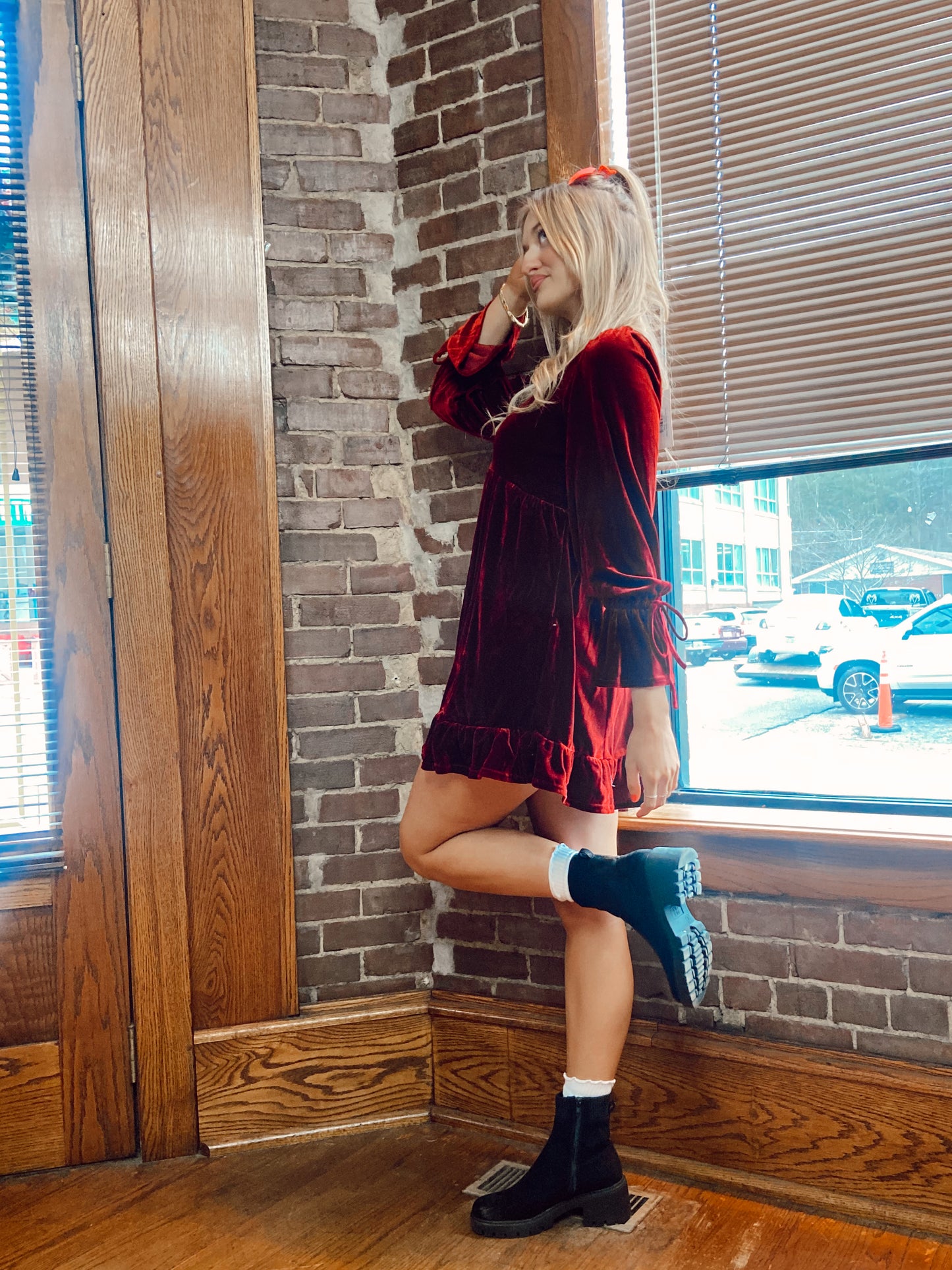 Candy Cane Velvet Dress