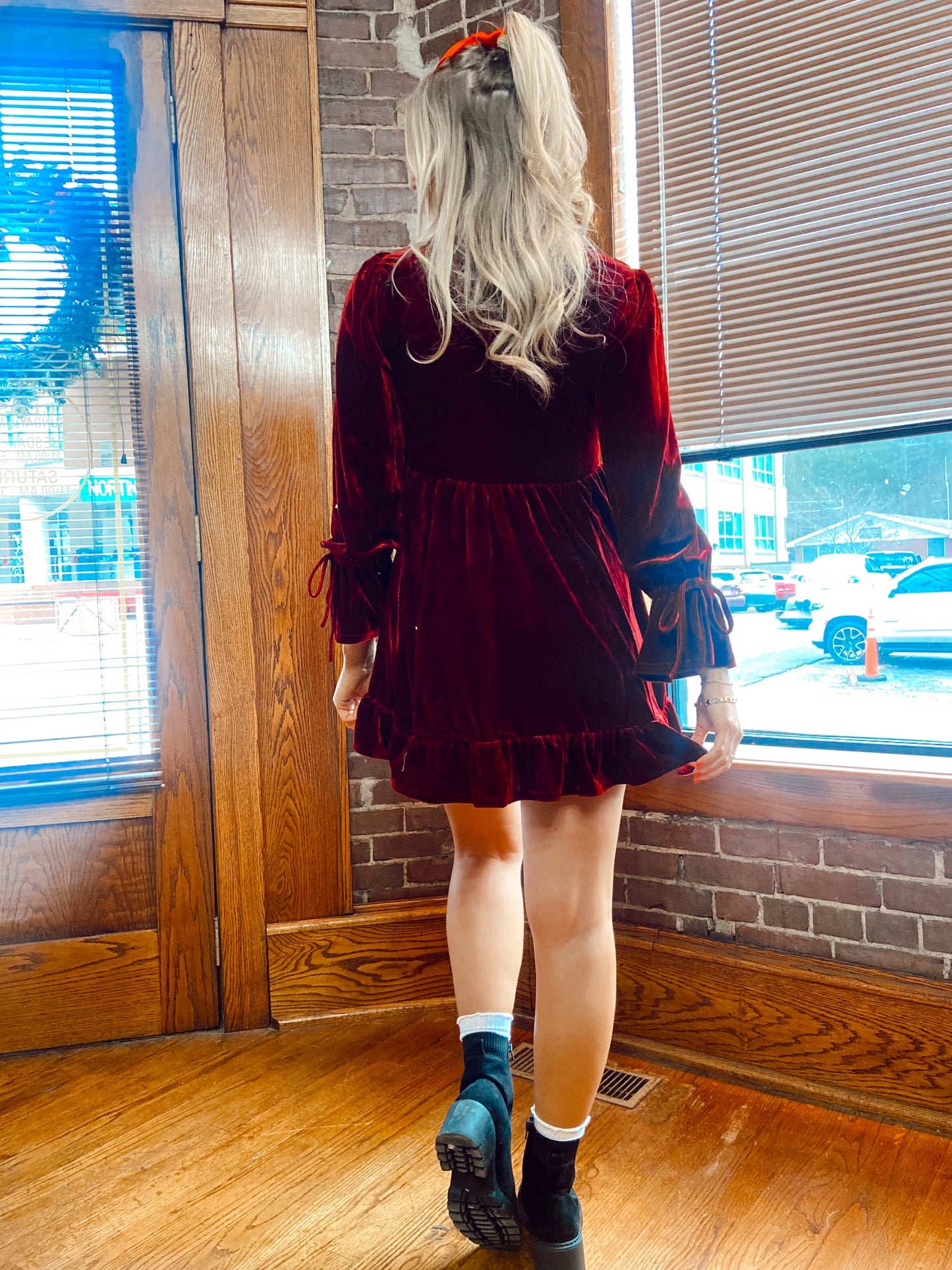 Candy Cane Velvet Dress