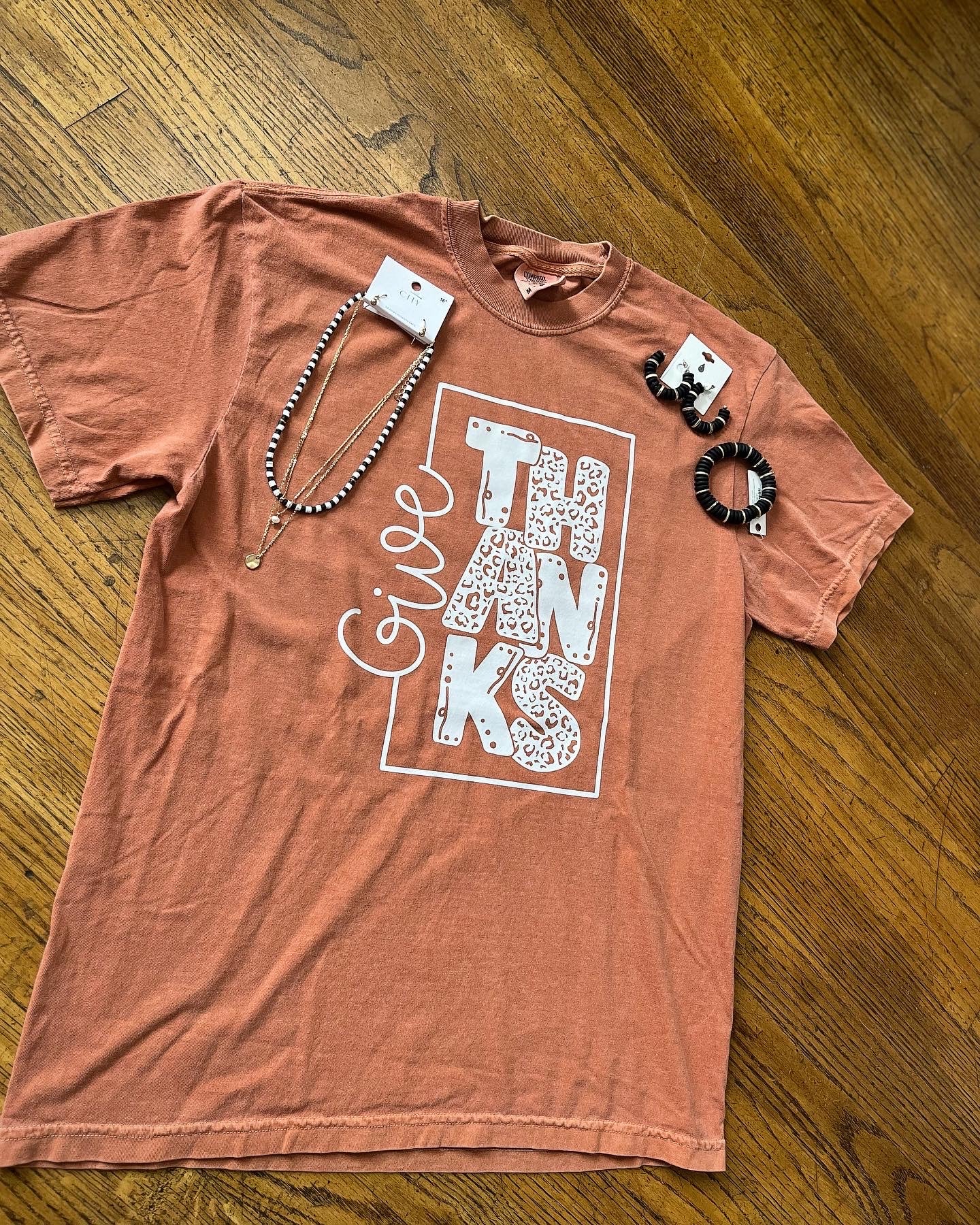 Give Thanks Leopard Tee