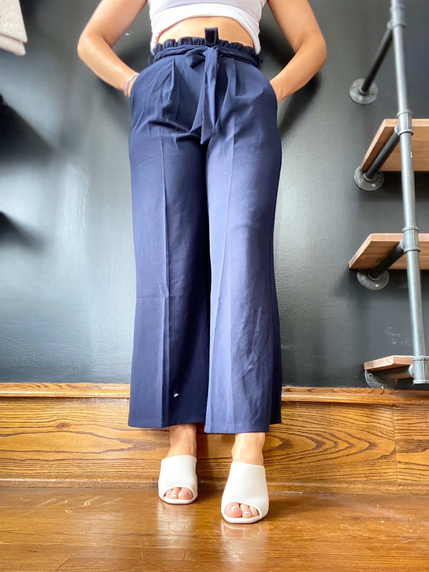 Put A Bow On It Navy Pants