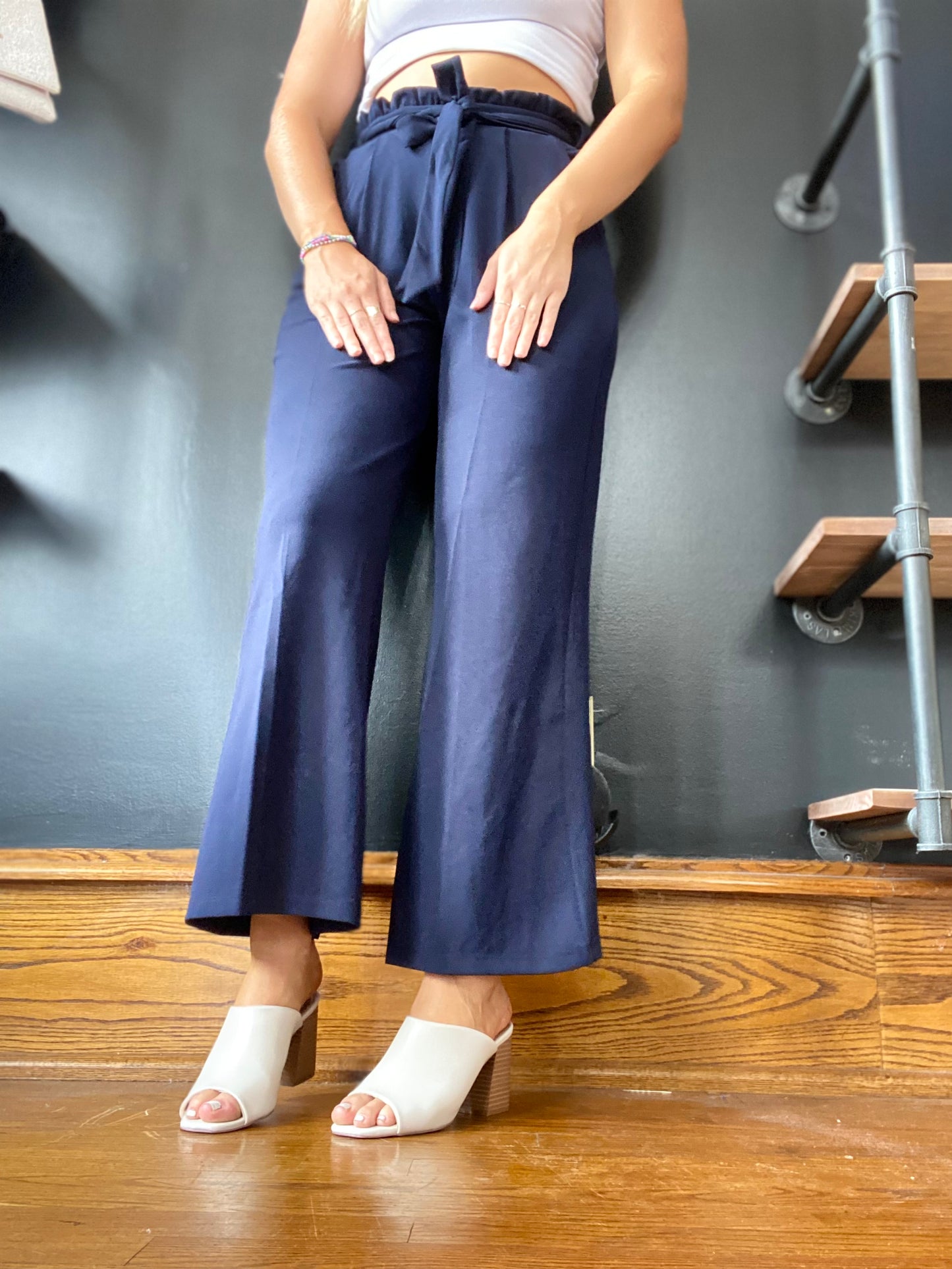 Put A Bow On It Navy Pants