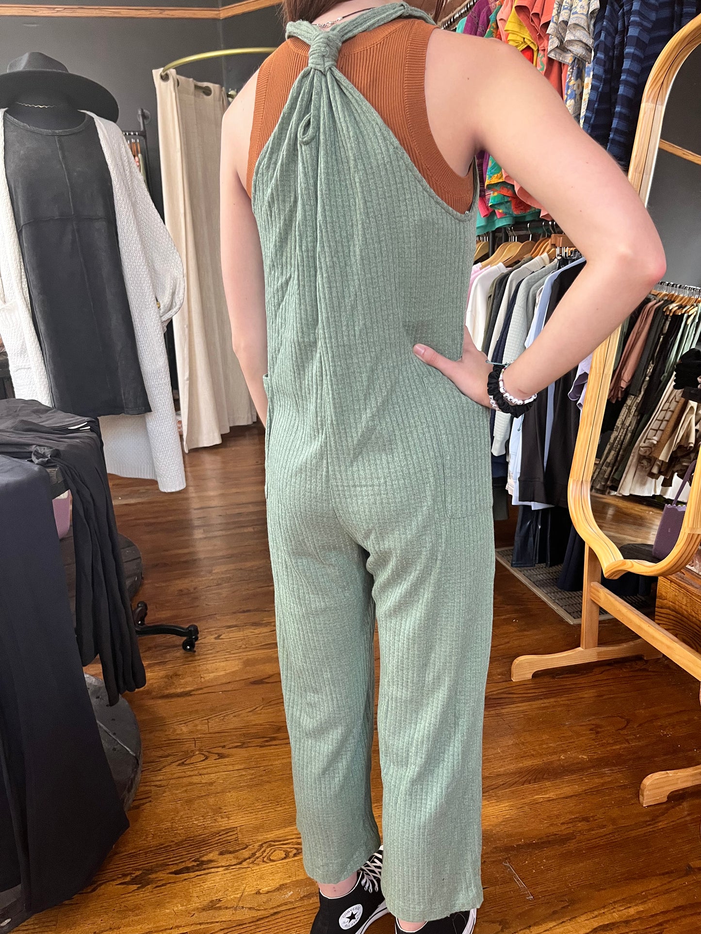 Turn The Page Sage Jumpsuit