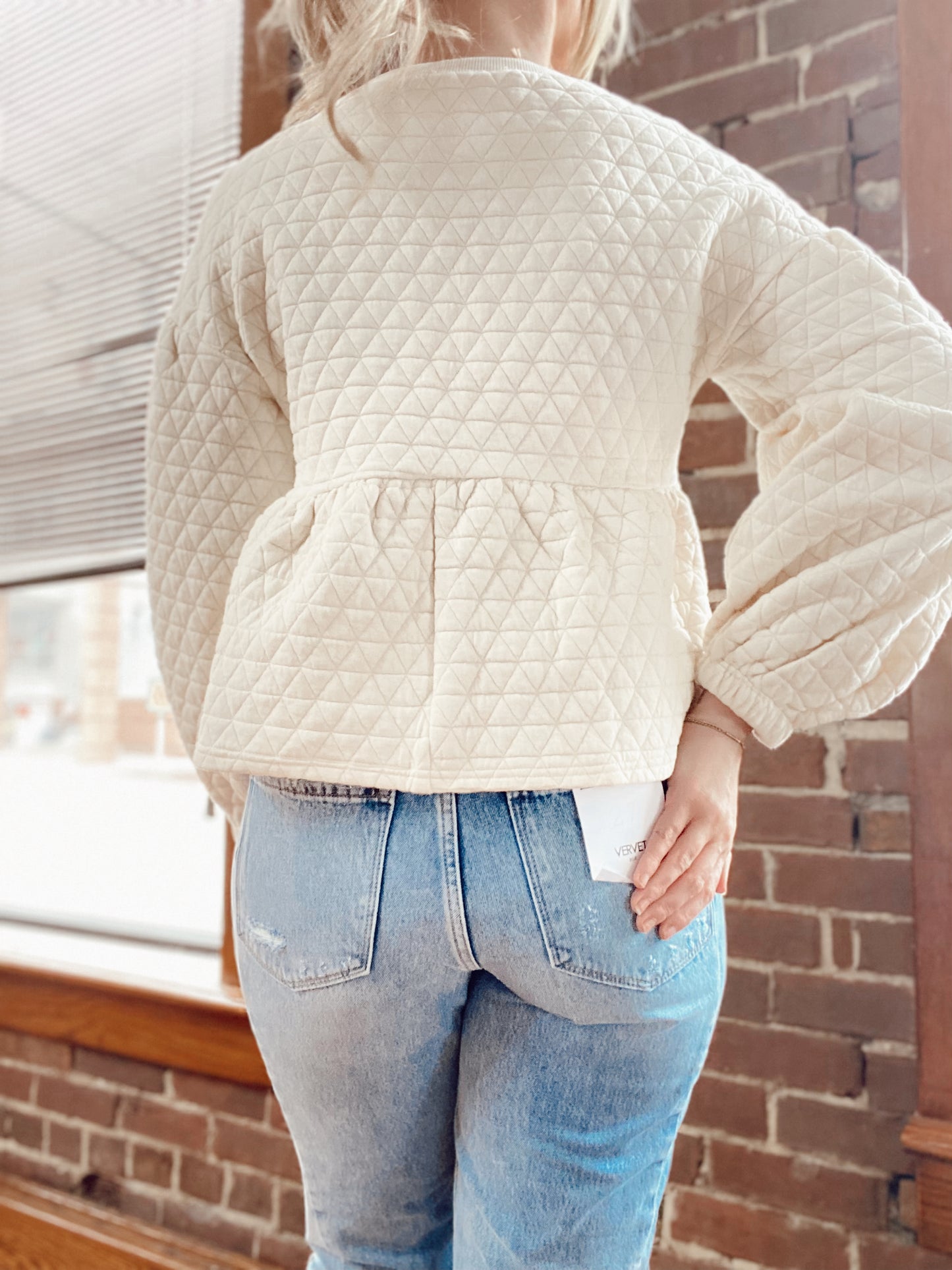DOORBUSTER Quilted Peplum Top
