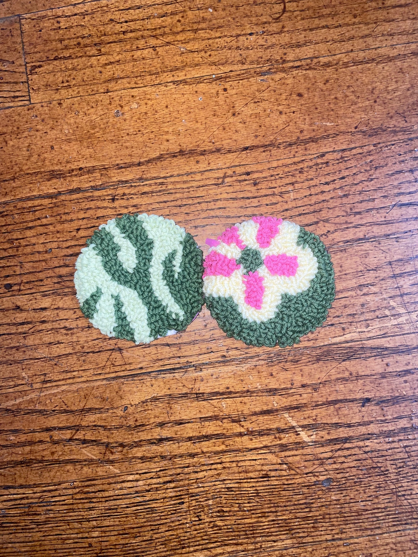 Punch Needle Car Coasters Set