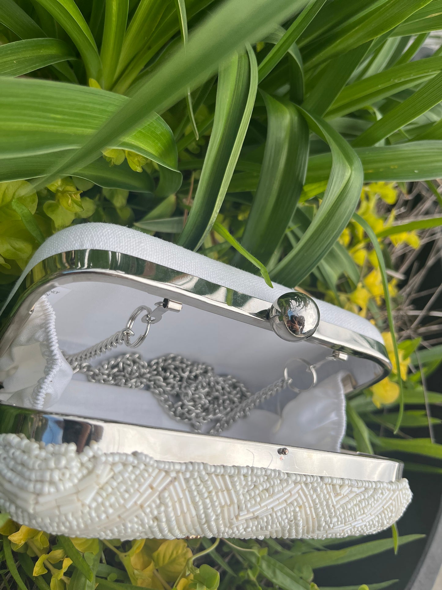 Beaded Bridal Crossbody Clutch