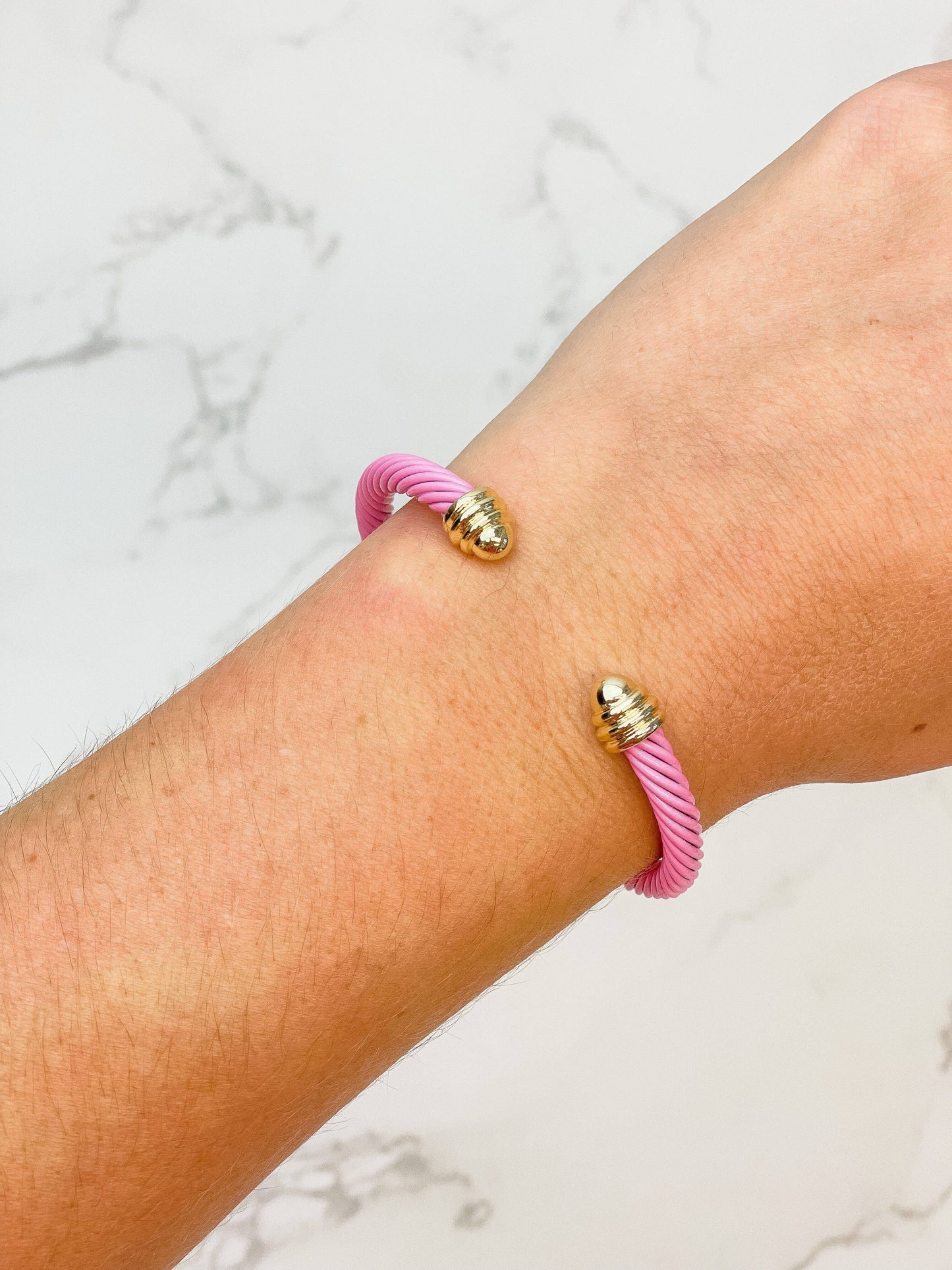 Enamel & Gold Cable Bracelets