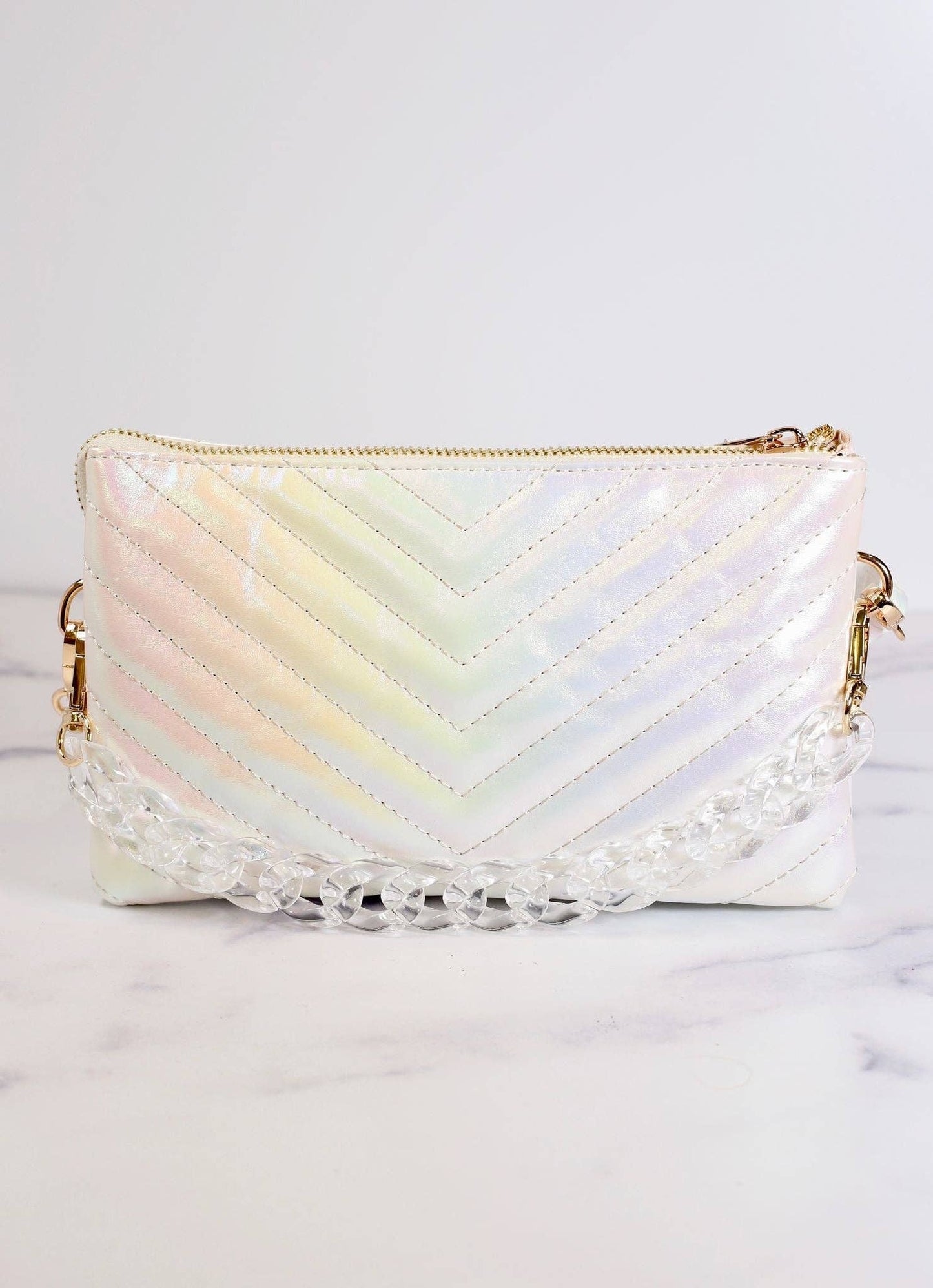 Sherman Quilted Crossbody WHITE OPAL