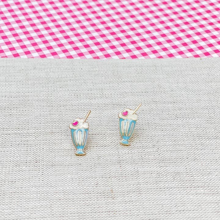 Milkshake Enamel Stud Earrings