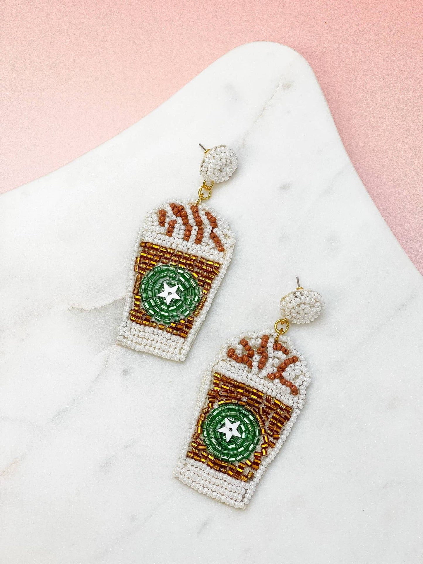 Frappe Coffee Beaded Dangles