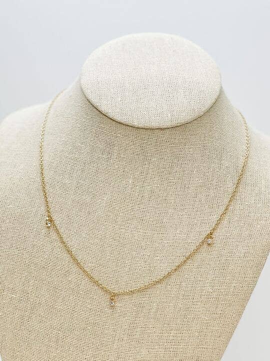 Rhinestone Dangle Charm Necklace