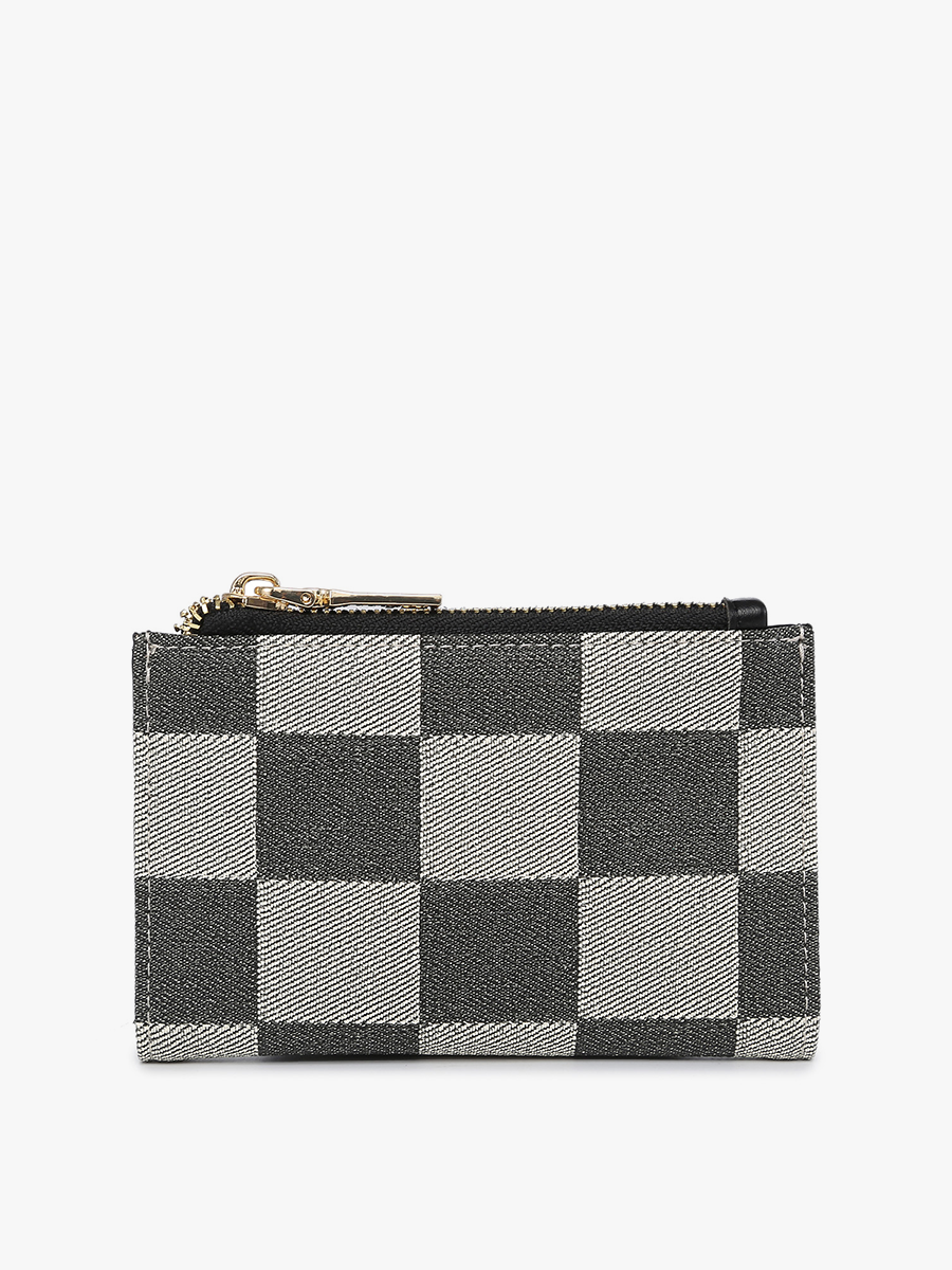 WL2185CHK Zara Checkered Zip-Top Wallet