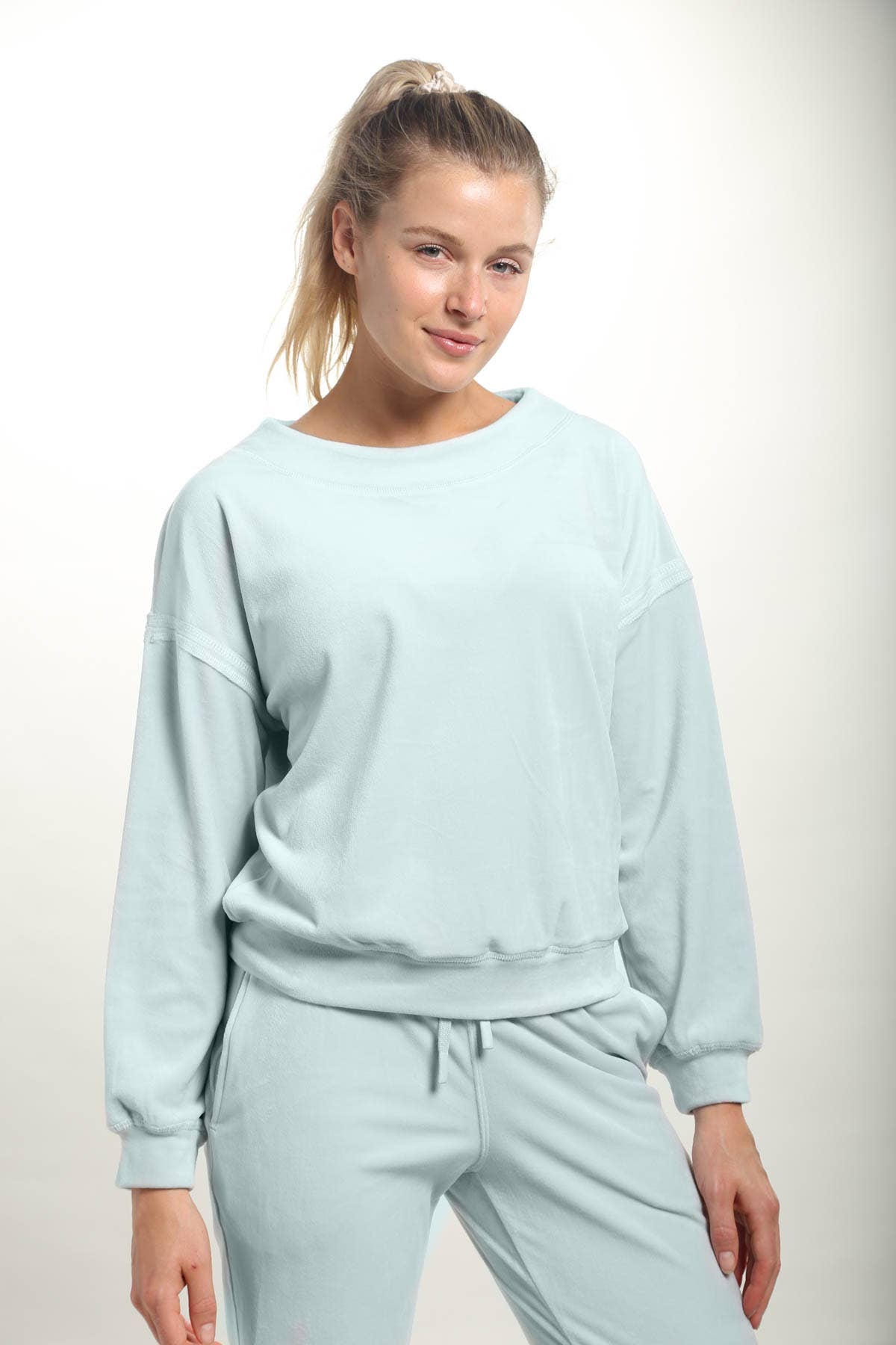 Brushed Pullover Long-Sleeve Top