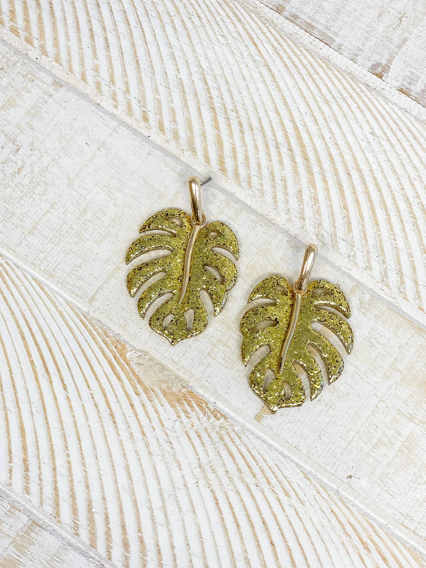 Bright Palm Leaf Acrylic Dangle Earrings
