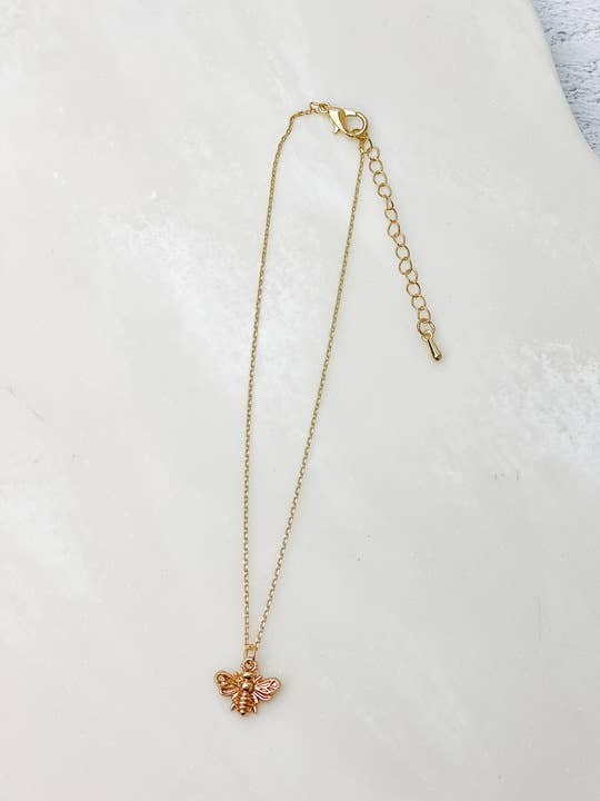Gold Bee Charm Ankle Bracelet