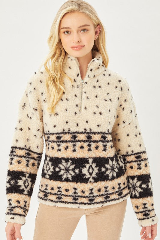 DOORBUSTER Cream Sherpa Pullover