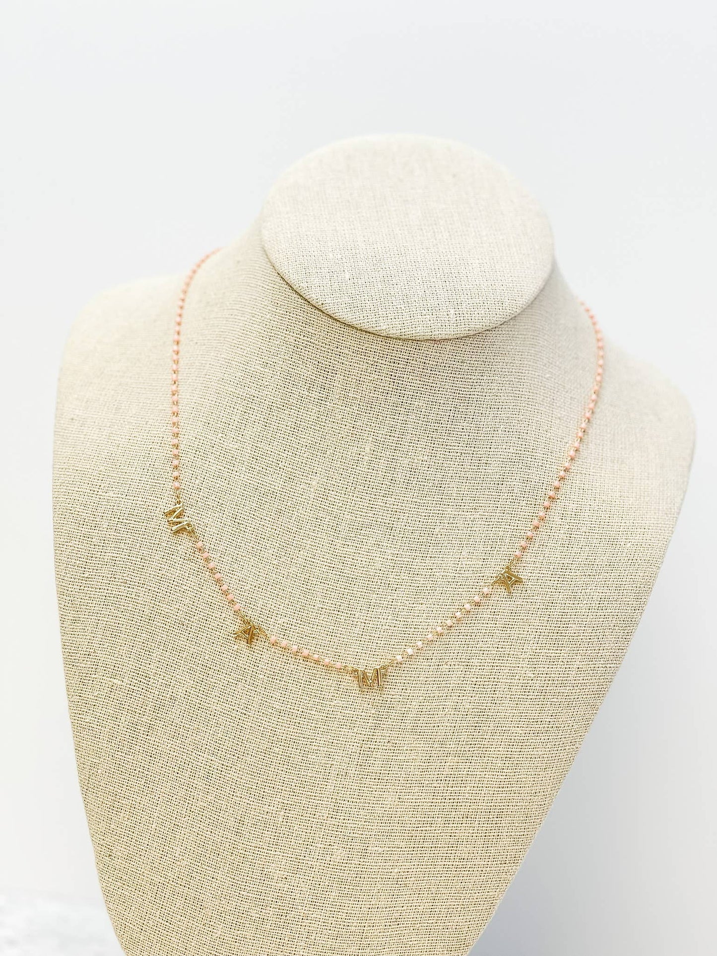 'Mama' Chain Necklaces Pink