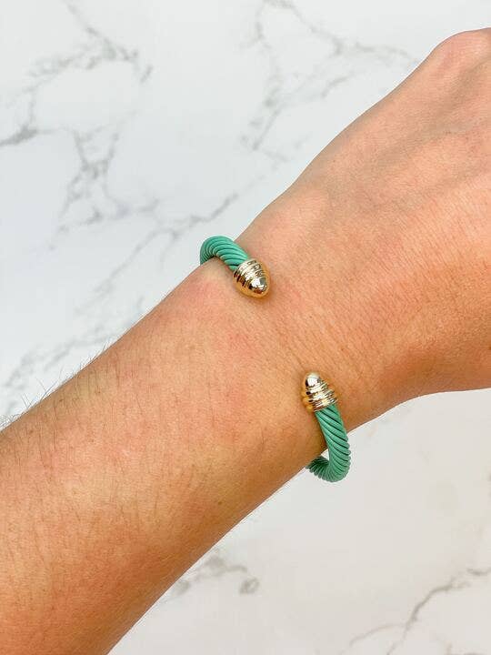 Enamel & Gold Cable Bracelets