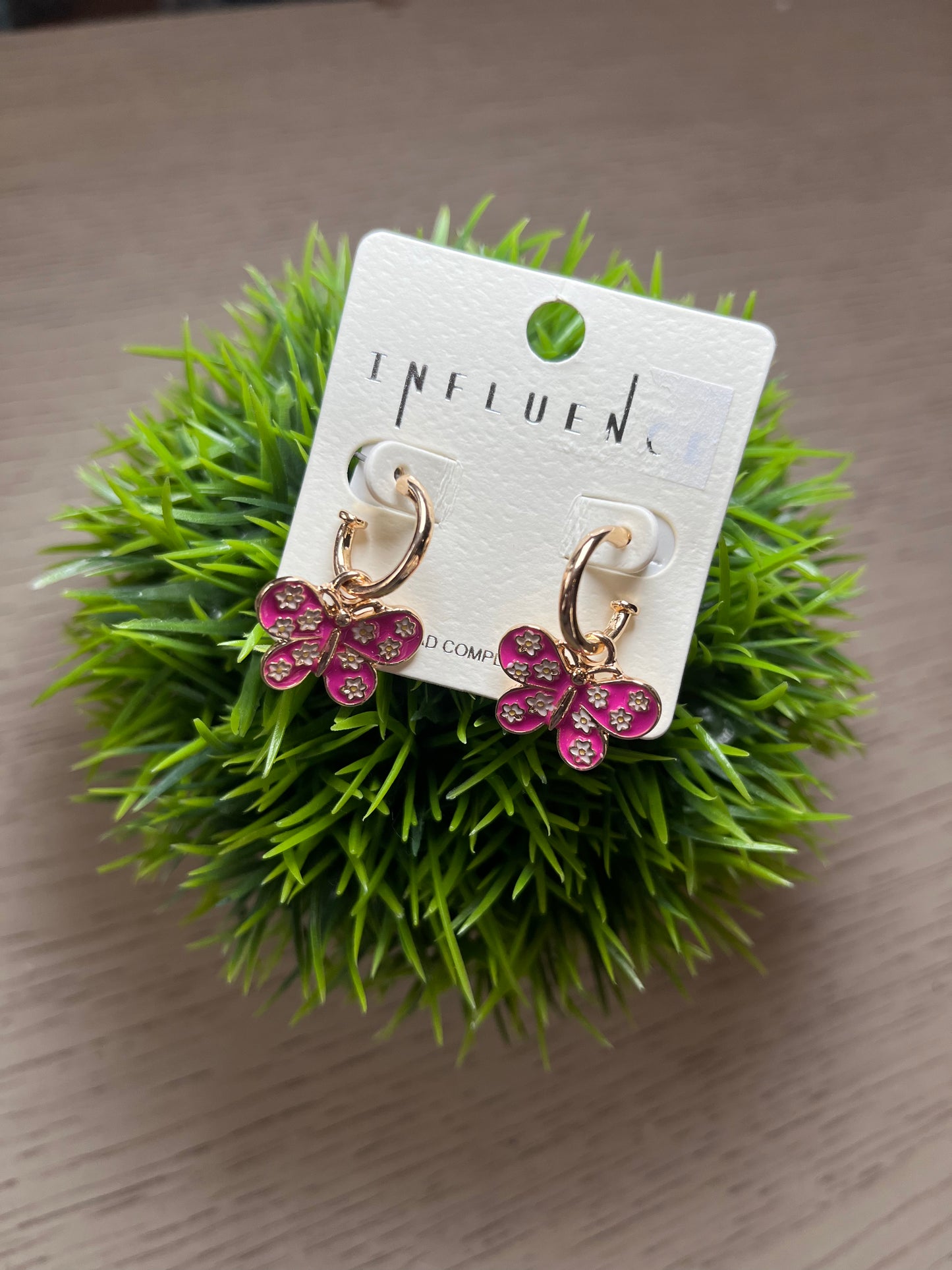 Butterfly Mini Hoop Charm Earrings