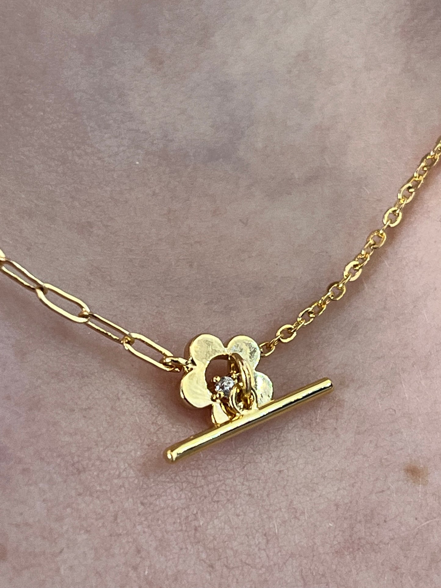 Double Chain Daisy Necklace