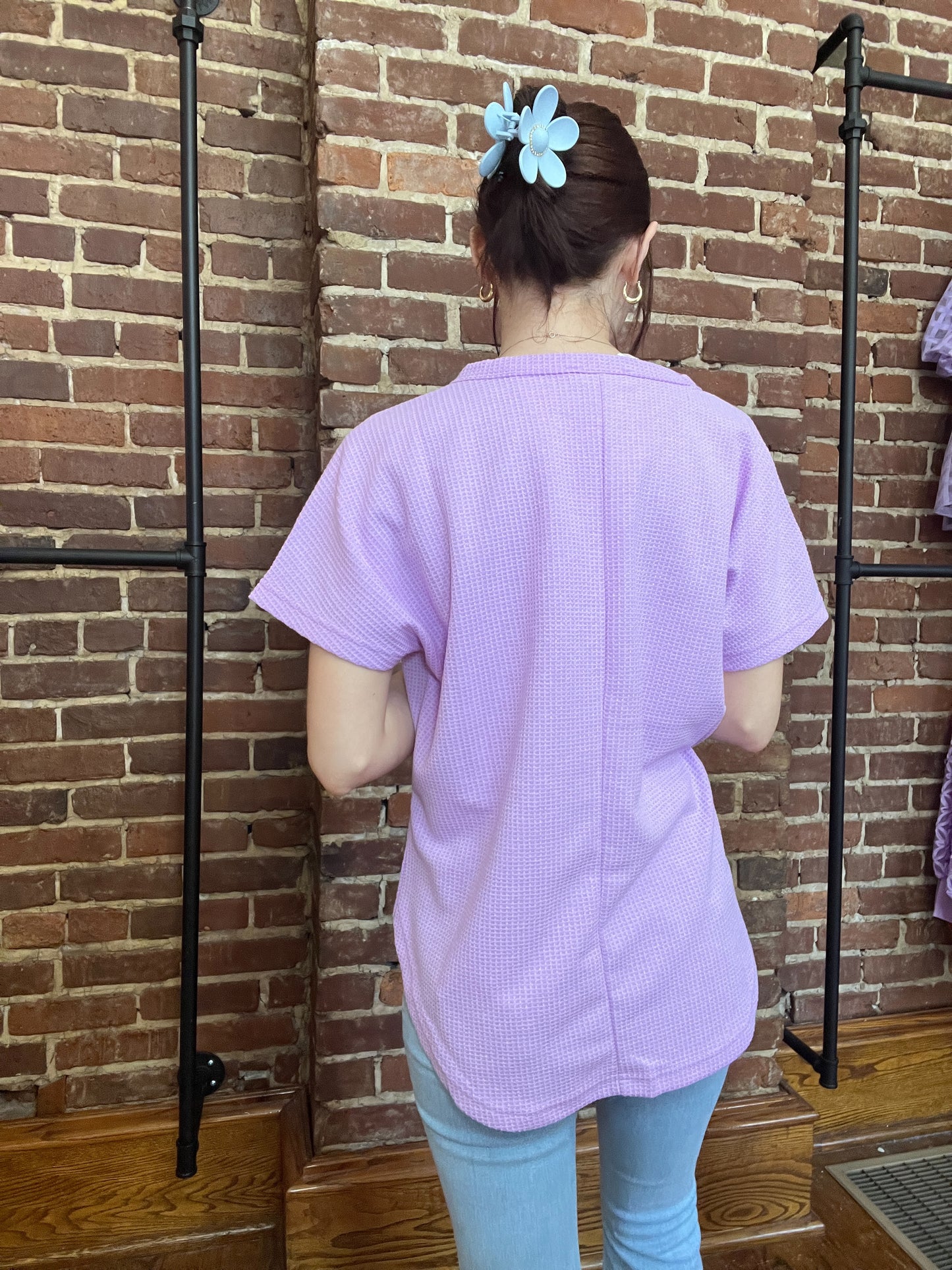 Rainbow Row Waffle Top