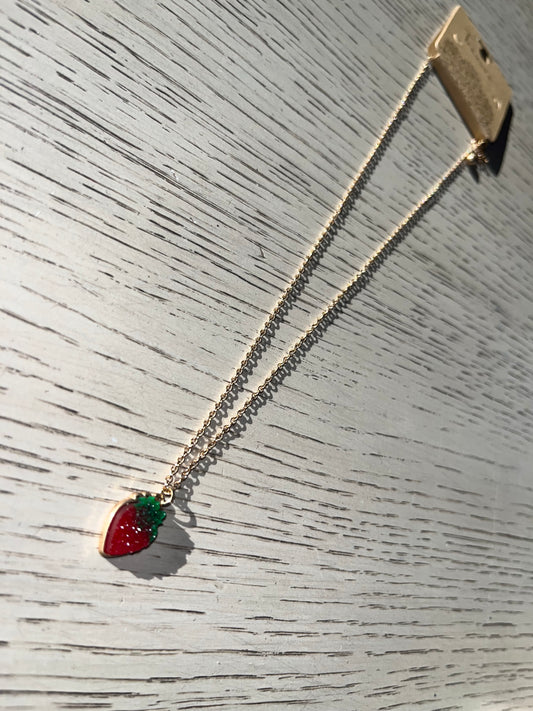 Strawberry Druzy Necklace