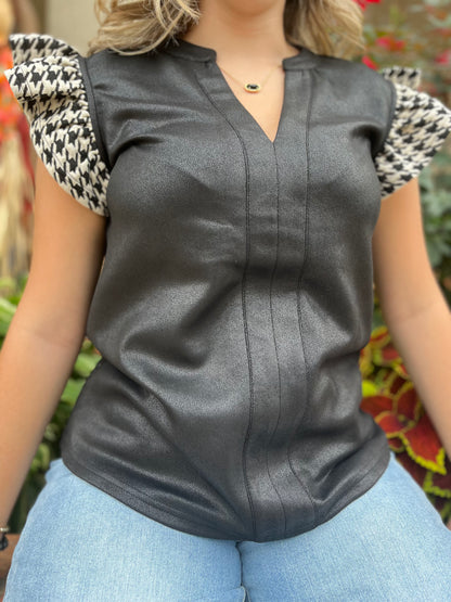 One & Only Houndstooth Blouse