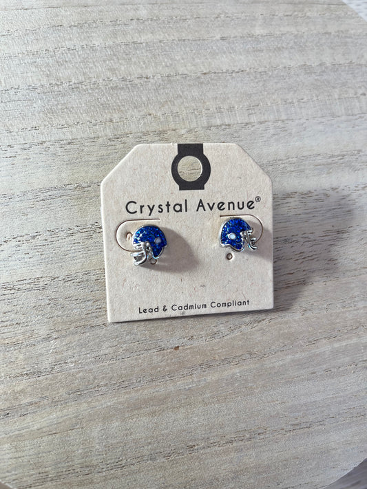 Bling Football Helmet Stud Earrings