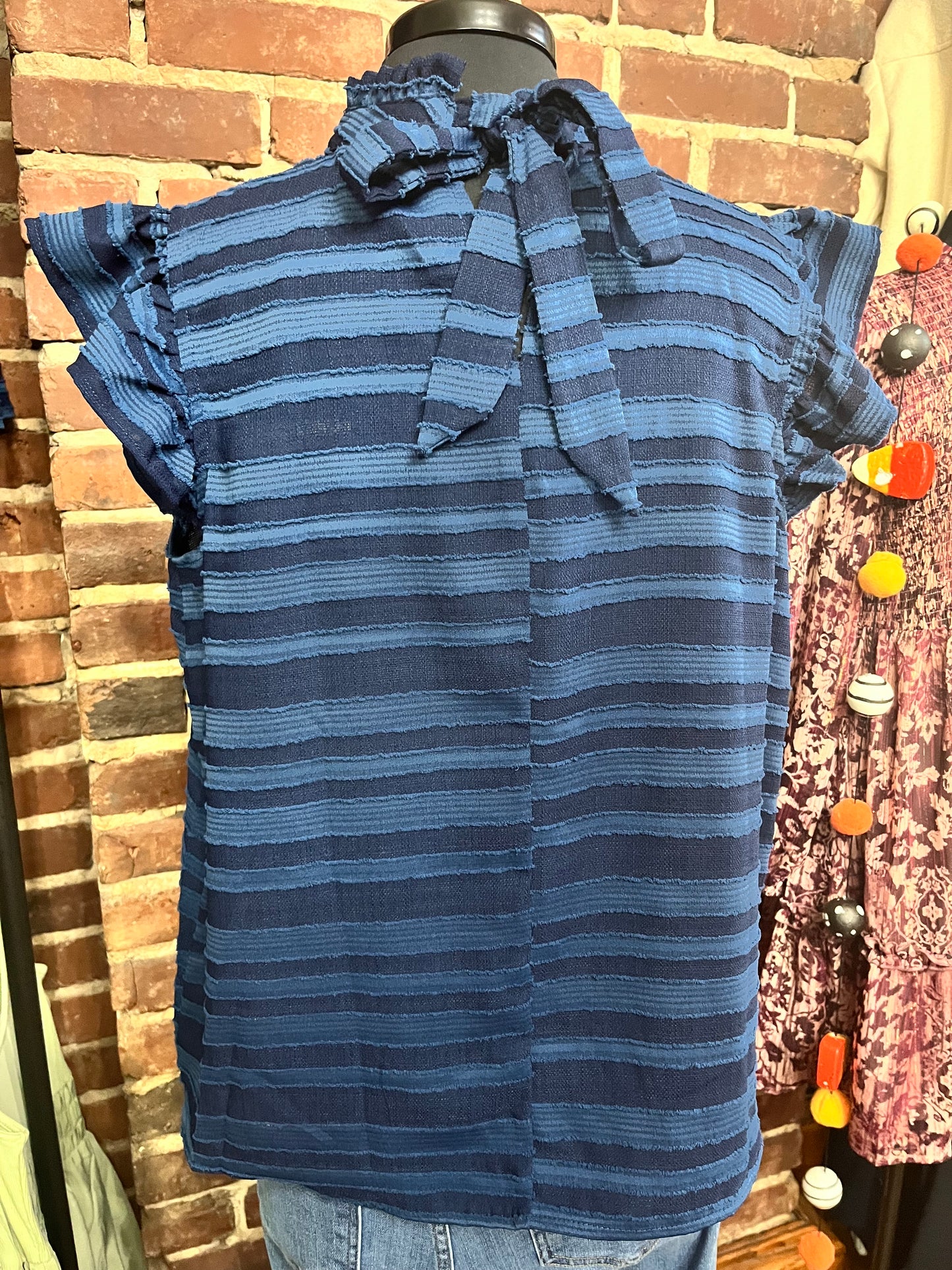 Falling for You Navy Stripe Top