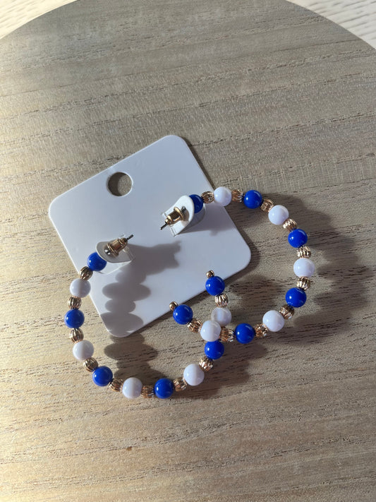 Royal Blue & White Ball Hoops