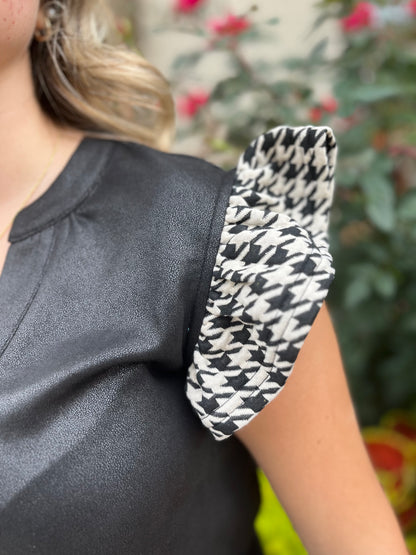 One & Only Houndstooth Blouse