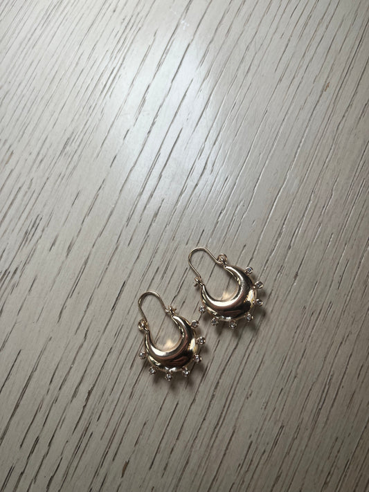 Gold Dipped Crystal Mini Hoops