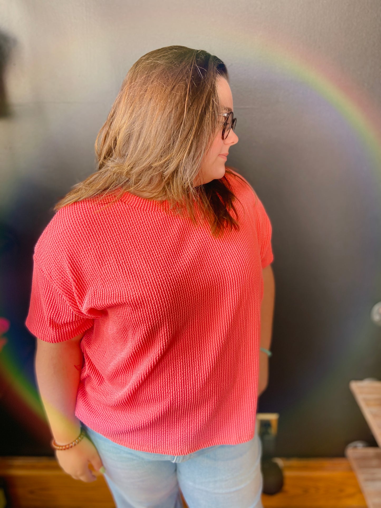 The Watermelon Ribbed Top