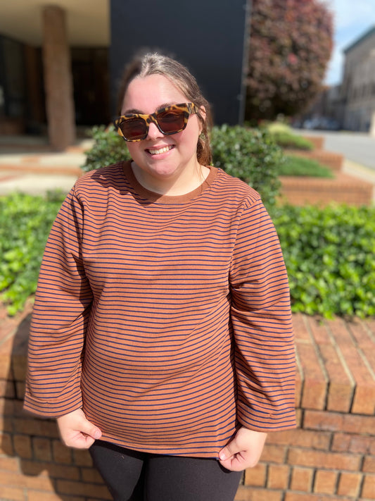 Sip the Hot Chocolate Stripe Top