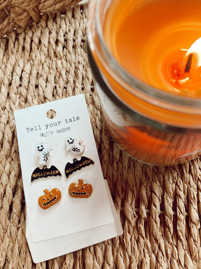 Halloween Earring Trio Metal