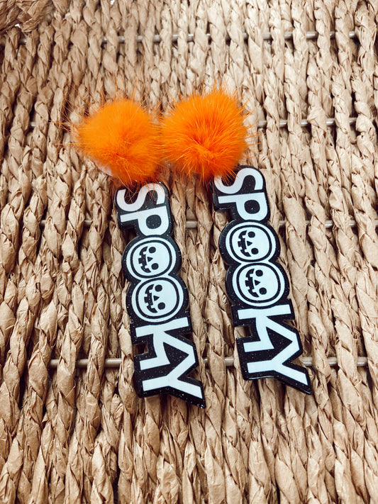 Spooky Pom Pom Earrings
