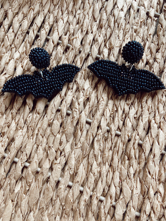 Beaded Bat Earrings
