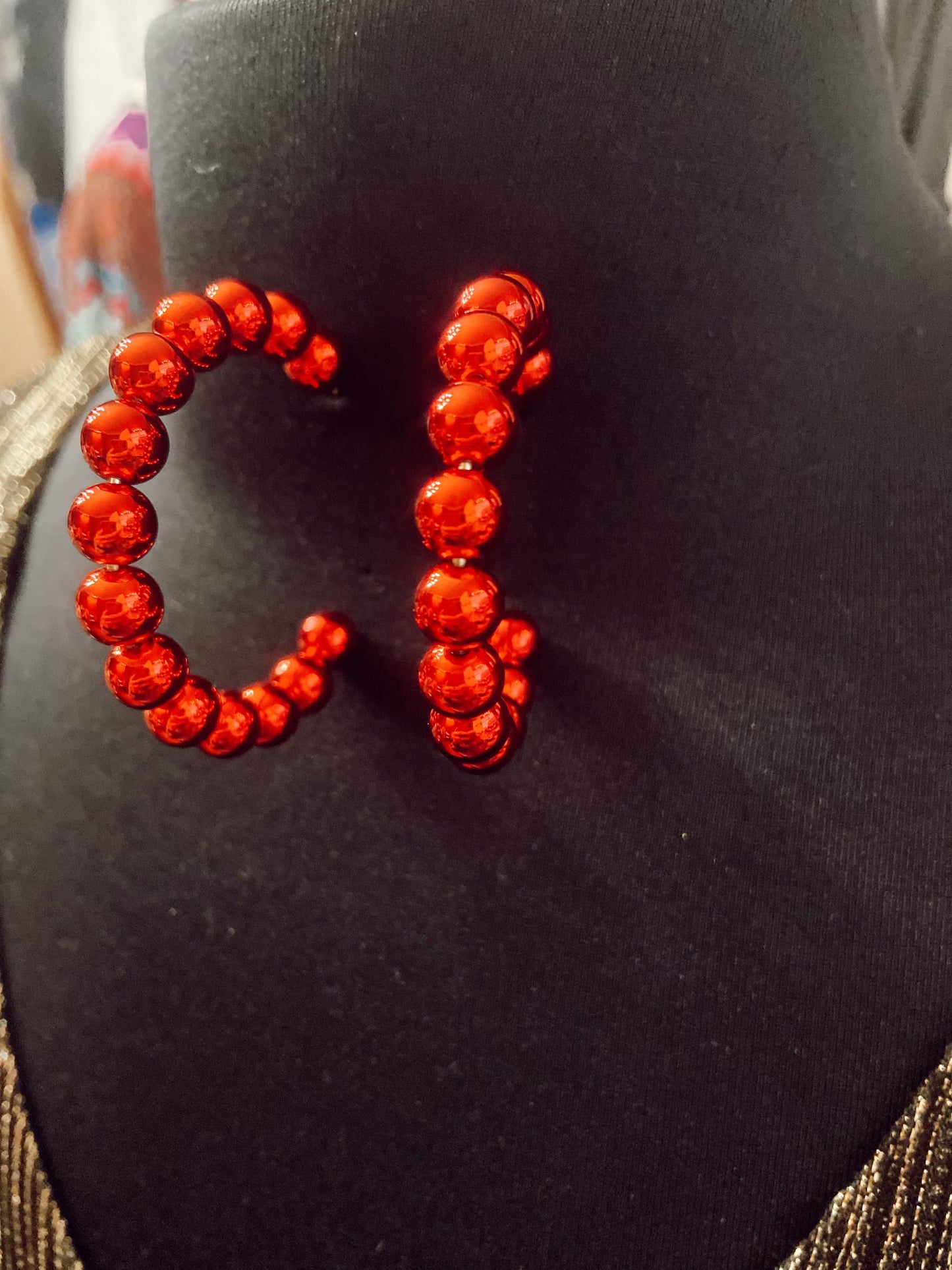 Red Ball Large hoops
