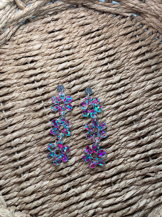 Triple Daisies on Studs