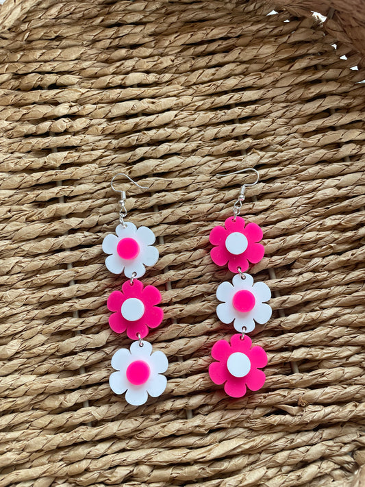 Triple Daisy Earrings