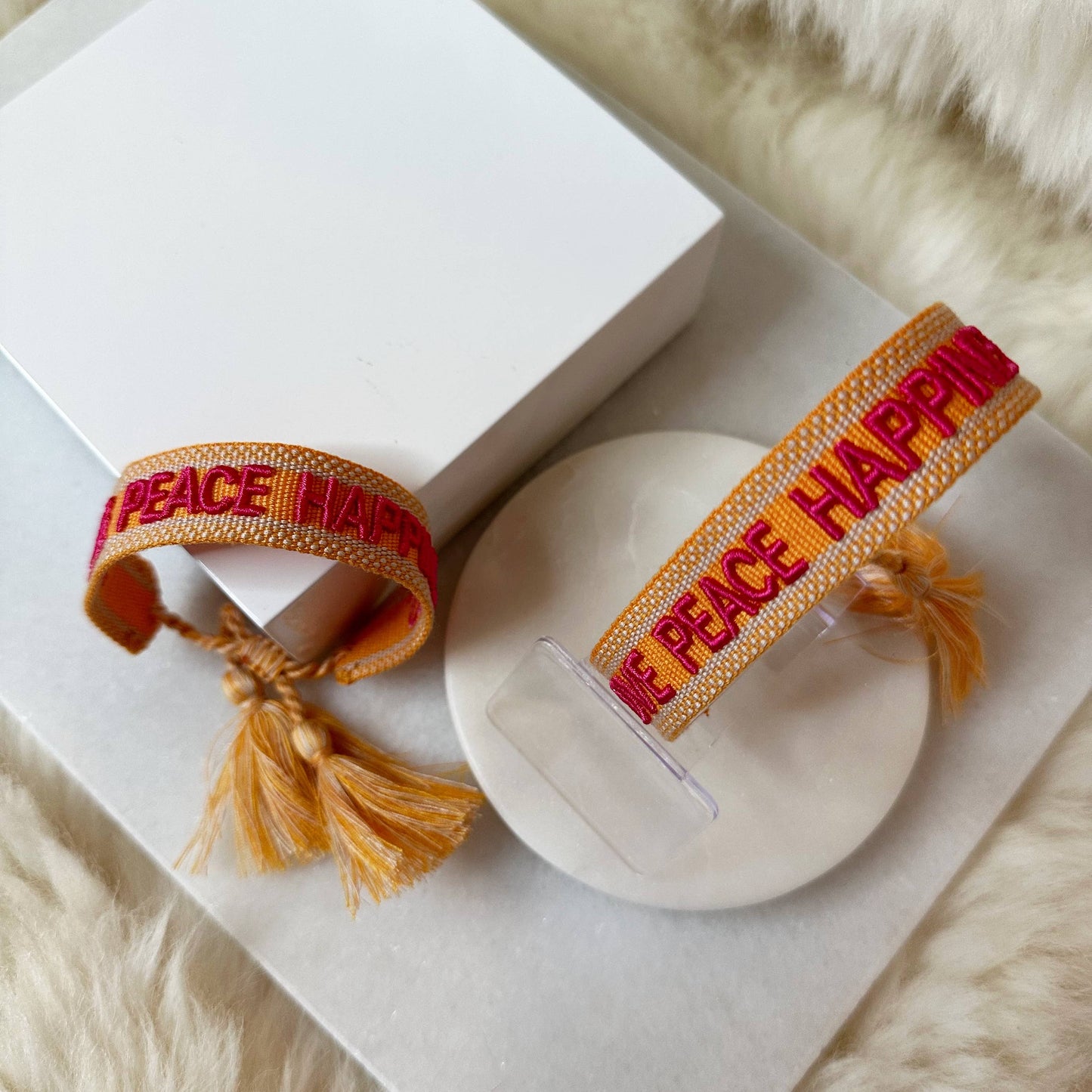 Love Peace Happiness Statement Armband