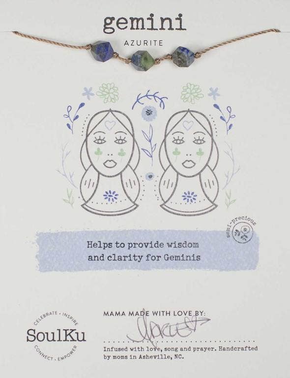 Azurite Zodiac Necklace for Gemini | 5/21 - 6/20 - ZOD3