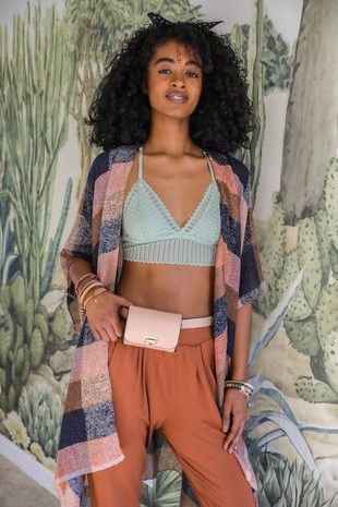 Boho Ribbed/Lace Bralette