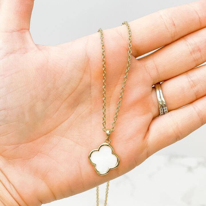 Pearlescent Petal Pendant Necklace