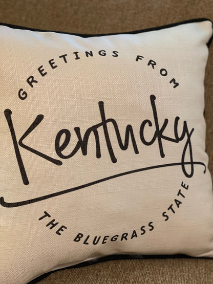 Greetings from Kentucky Pillow