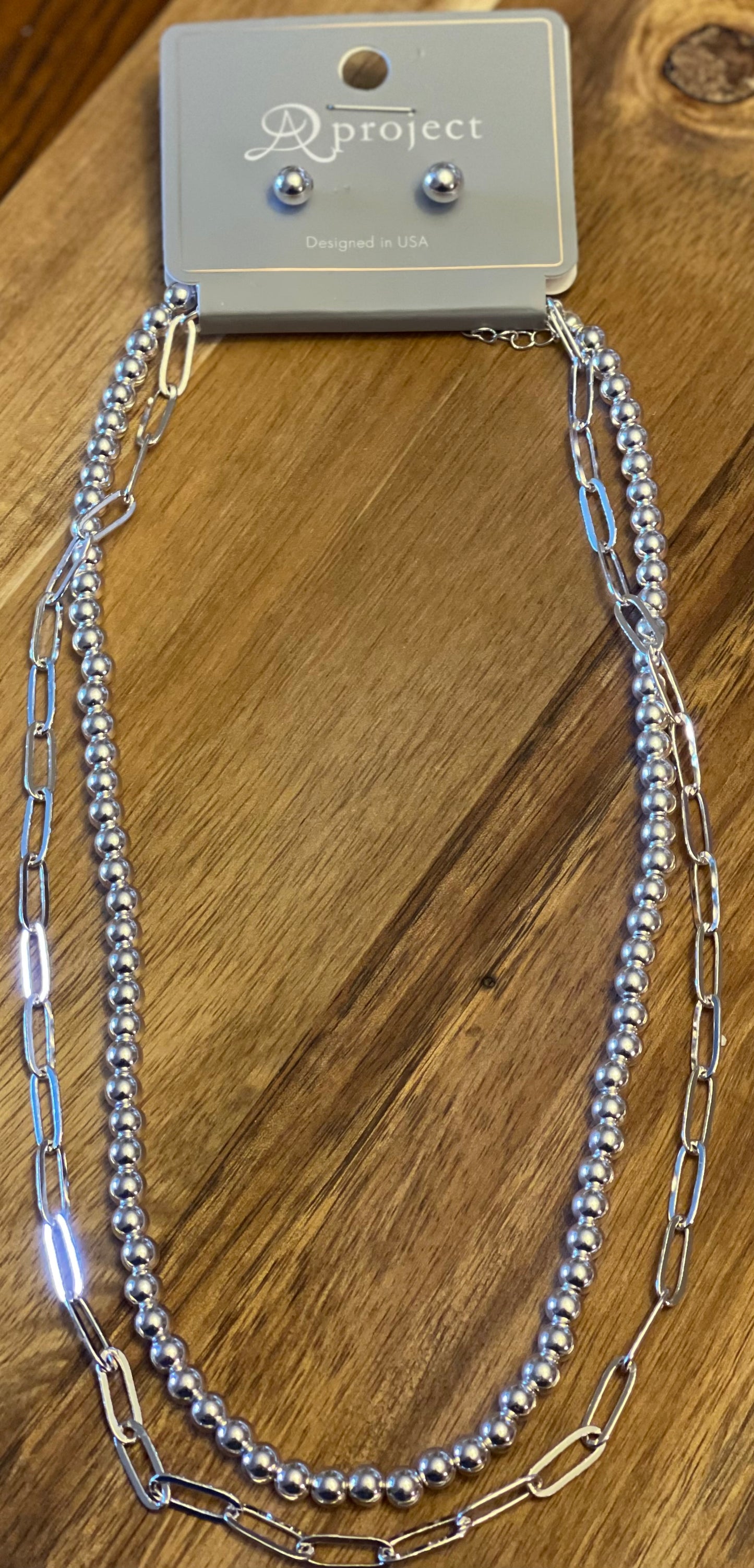 Silver Nights Layered Necklace Set
