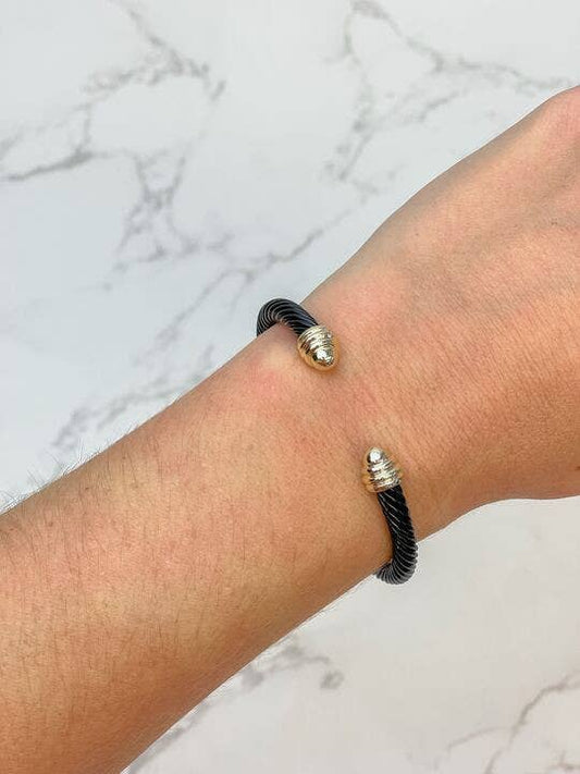 Enamel & Gold Cable Bracelets