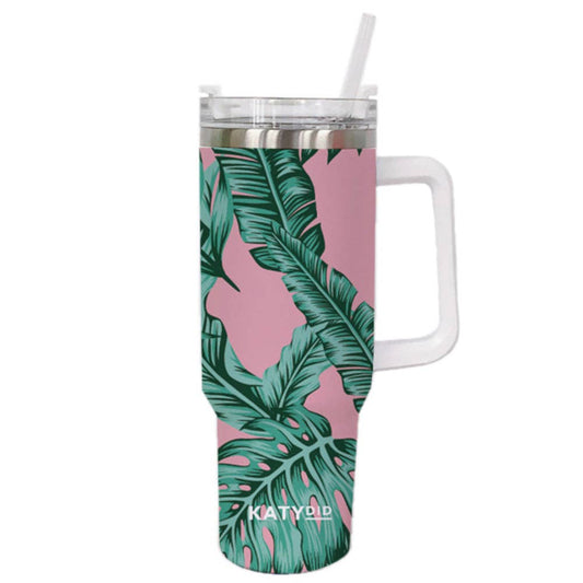 Tropical Leaves Stainless Steel 40oz Tumbler