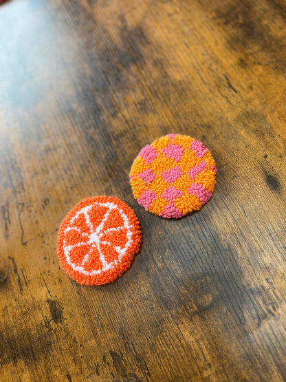 Punch Needle Car Coasters Set